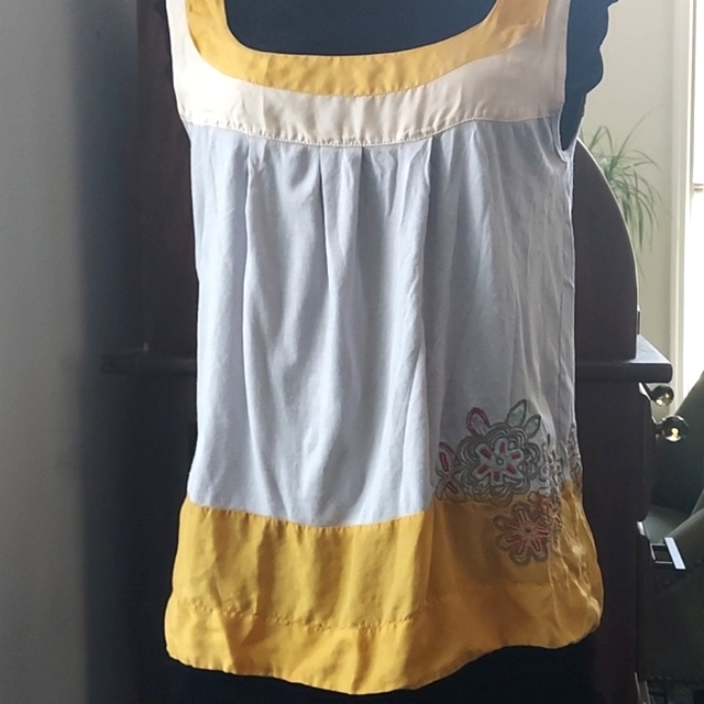 Johnny Was silk embroidered cami